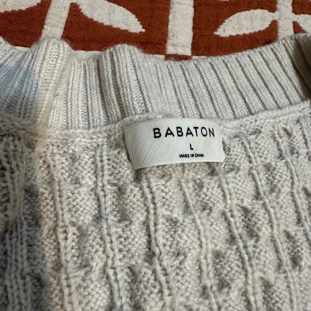 Aritzia Babaton Emporia Cable-knit Merino Wool Sweater Vest L NWOT - Picture 7 of 8